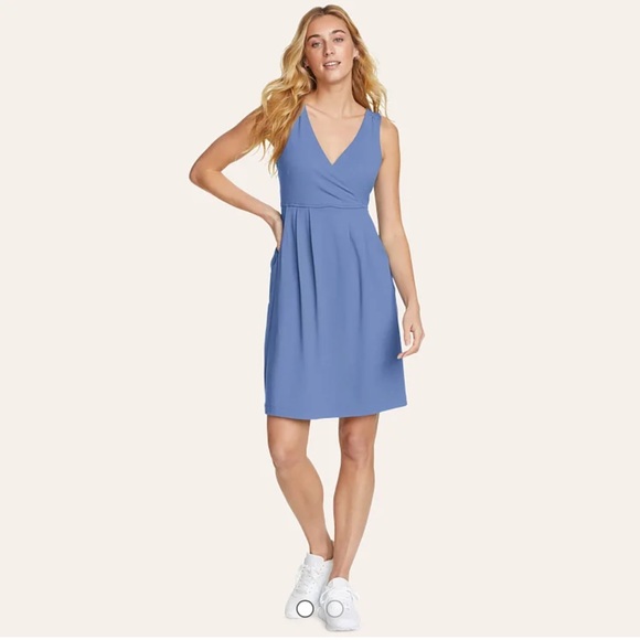 Women’s Eddie Bauer Aster Sleeveless Blue Dress - Picture 1 of 8